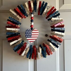 Patriotic Red, White, and Blue Wreath